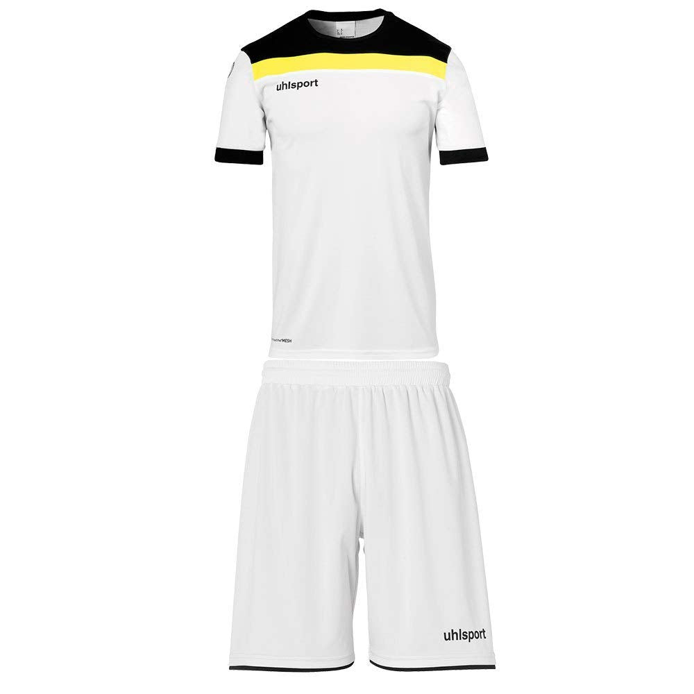 uhlsport Unisex Kinder Offense 23 Trainingsanzug Kinder Trainingsanzug 128 weiss/Schwarz/fluo gelb,