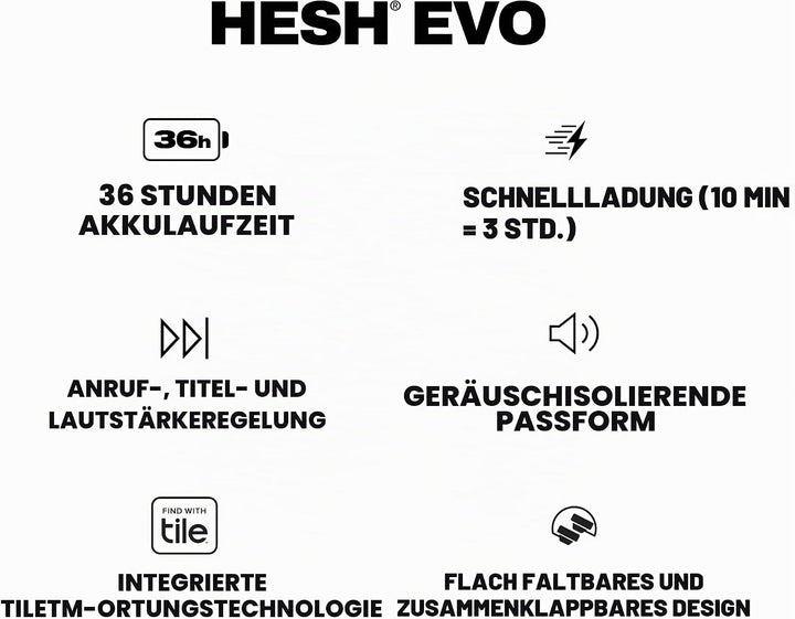 Skullcandy Hesh Evo Wireless Bluetooth Over-Ear-Kopfhörer, schallisolierender Passform, 36 Stunden A