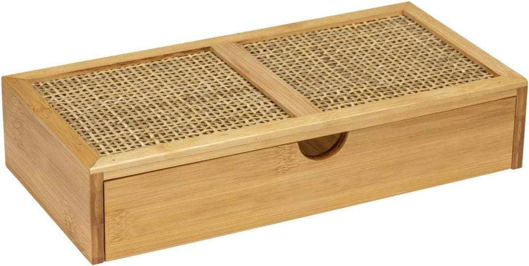 WENKO Badbox Allegre, dekorative Box mit Schublade im trendigen Boho-Style aus hochwertigem Bambus u