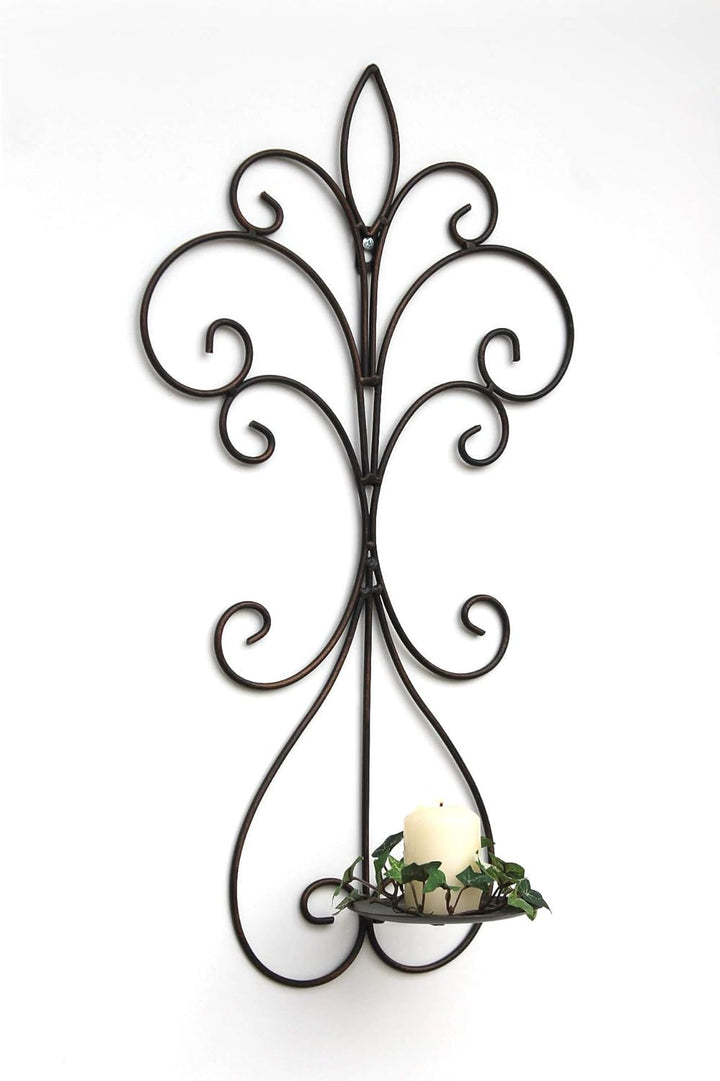 DanDiBo Wandkerzenhalter Metall Antik Schwarz 12107 Kerzenhalter Wand 58cm Schmiedeeisen Kerzenleuch