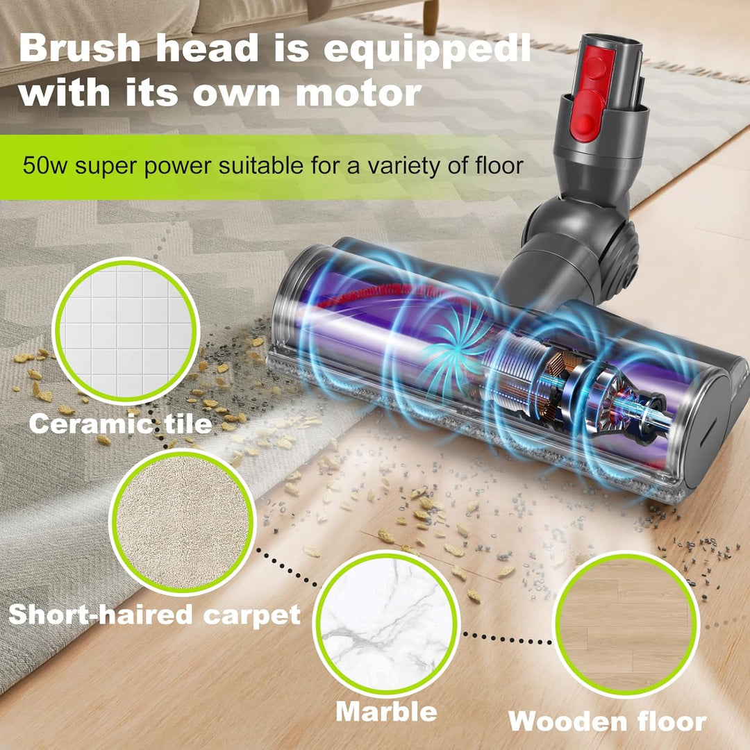 Elektrobürste für Dyson V11 V15 V10 V8 V7 Staubsauger, Ersatzbürste Zubehör mit Direktantrieb, Ersat
