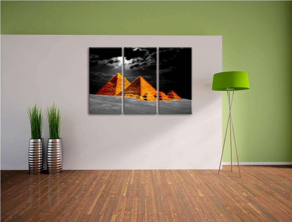 schöne Pyramiden in Ägypten3-Teiler Leinwandbild 120x80 Bild auf Leinwand, XXL riesige Bilder fertig