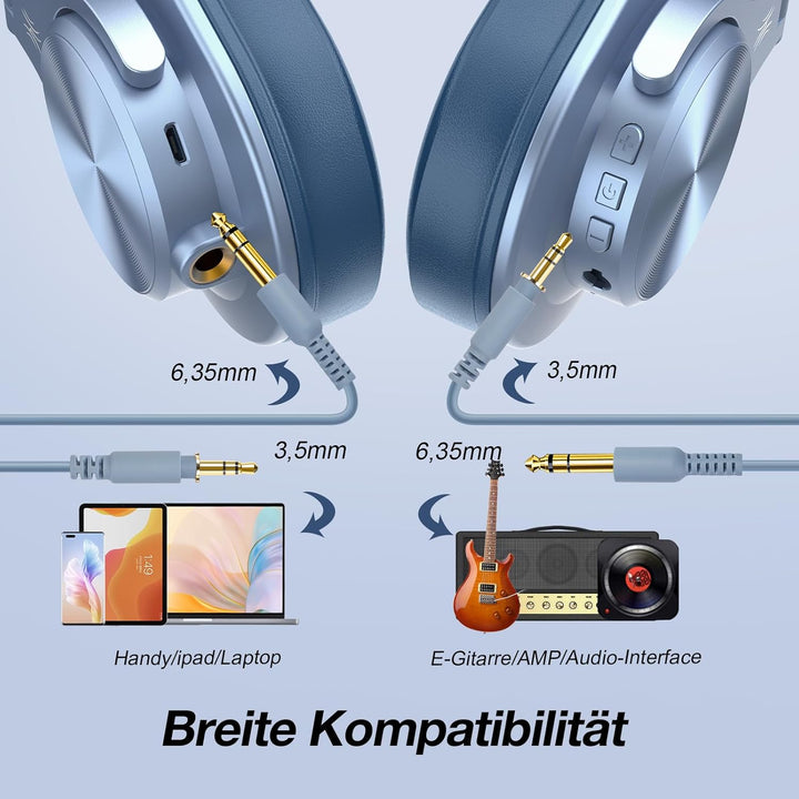 OneOdio A70 Bluetooth Kopfhörer Over Ear, 72 Stdn HiFi Stereo Kopfhörer Kabellos, Wireless Headphone