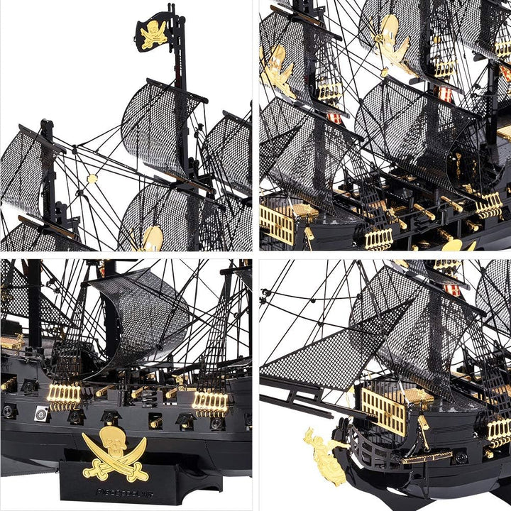Piececool 3D Puzzle Metall Piratenschiff Black Pearl, 3D Metal Puzzle Segelboot Schiffsset, Modell S