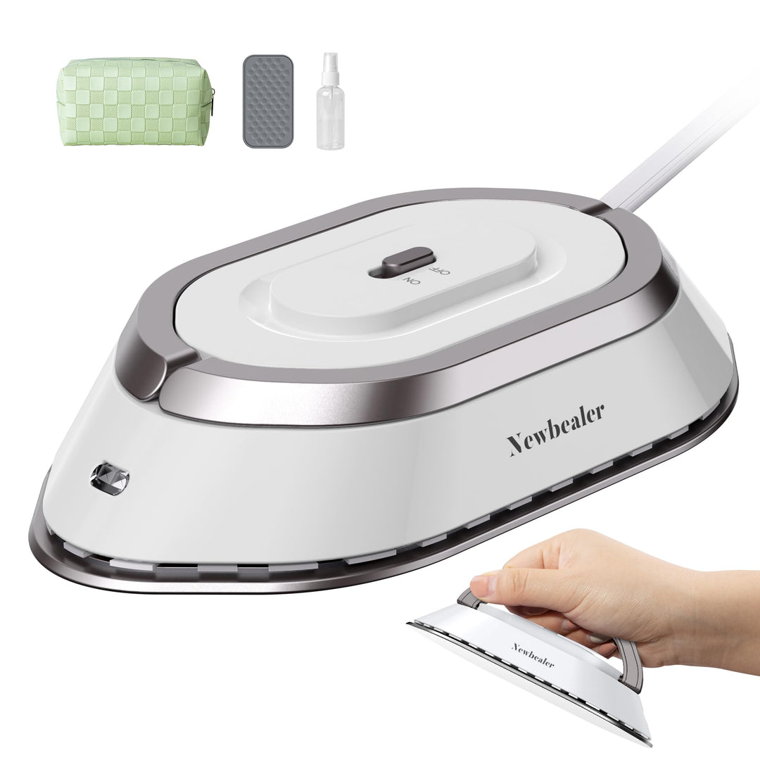 Newbealer Mini Reisebügeleisen mit umschaltbarer Spannung-220V/120V, Kompaktes Bügeleisen für Kleidu