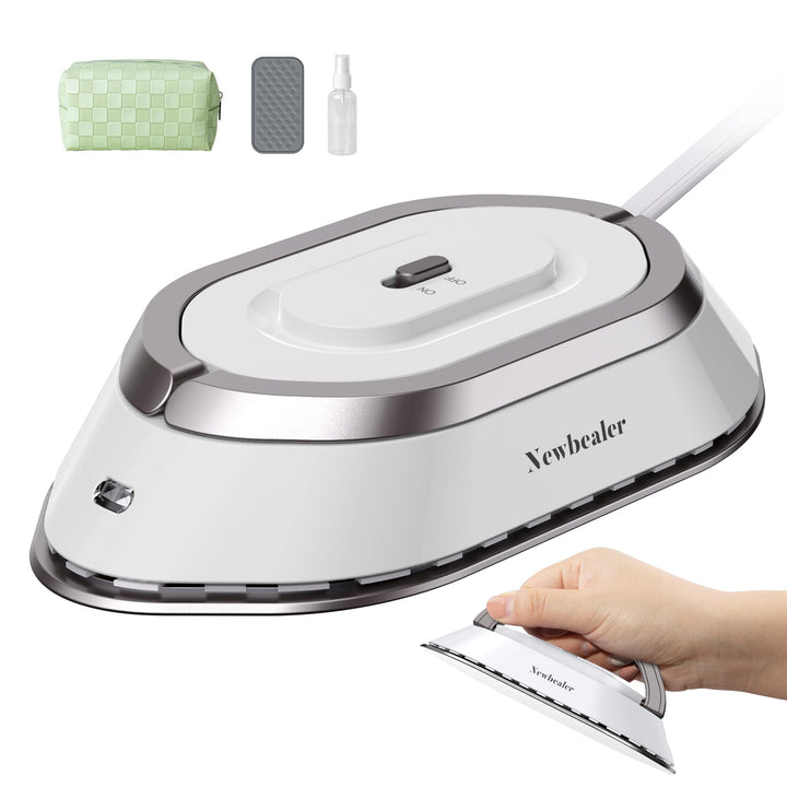 Newbealer Mini Reisebügeleisen mit umschaltbarer Spannung-220V/120V, Kompaktes Bügeleisen für Kleidu