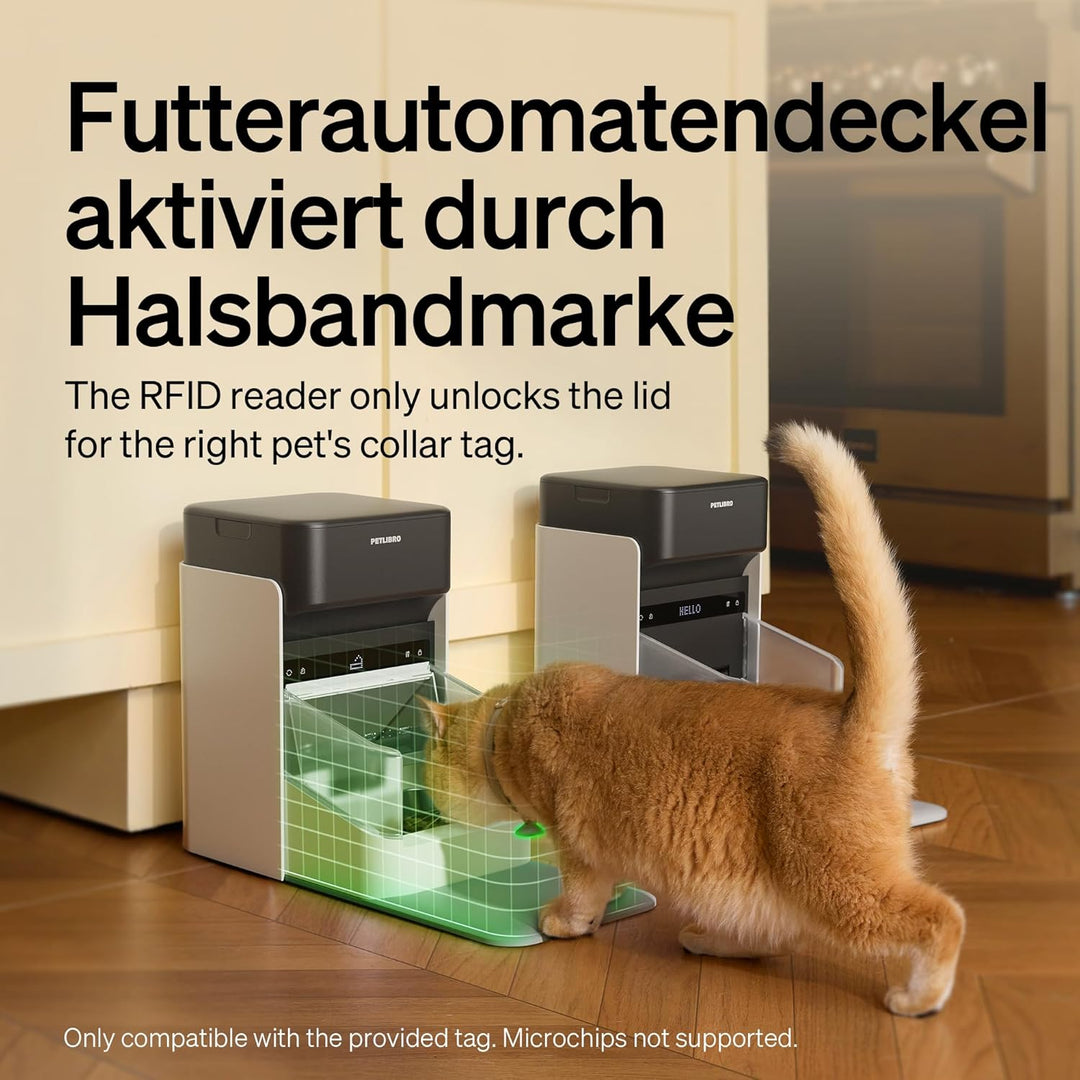 PETLIBRO Futterautomat Katze RFID, 5G Wi-Fi Katzenfutter Automat, Futterspender Katze mit Collar-Tag