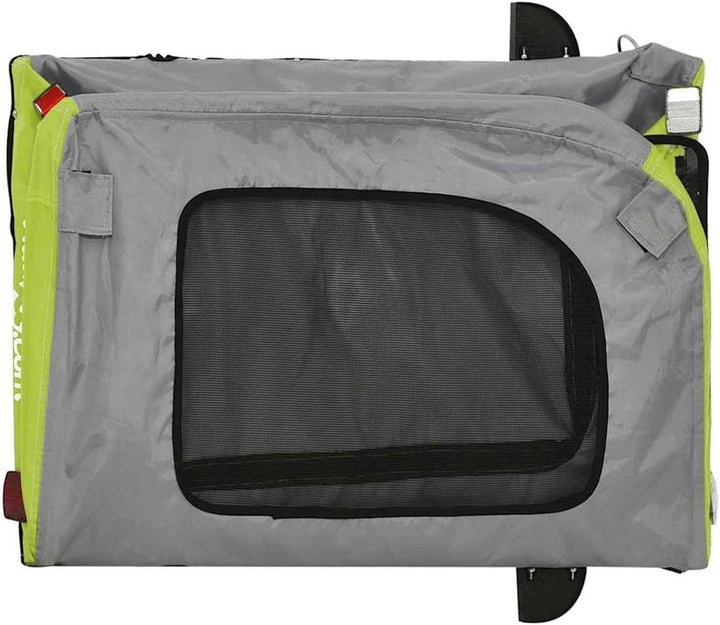 Fahrradanhänger für Haustiere Grün und Grau 125 x 53 x 54 cm aus Oxford Stoff und Eisen, 7,1 kg, 30