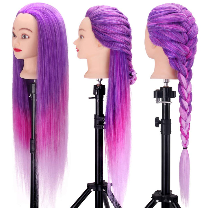 TopDirect 75cm Übungskopf Frisierkopf Friseur 100% Synthetisches Haar Perückenkopf Puppenkopf Traini