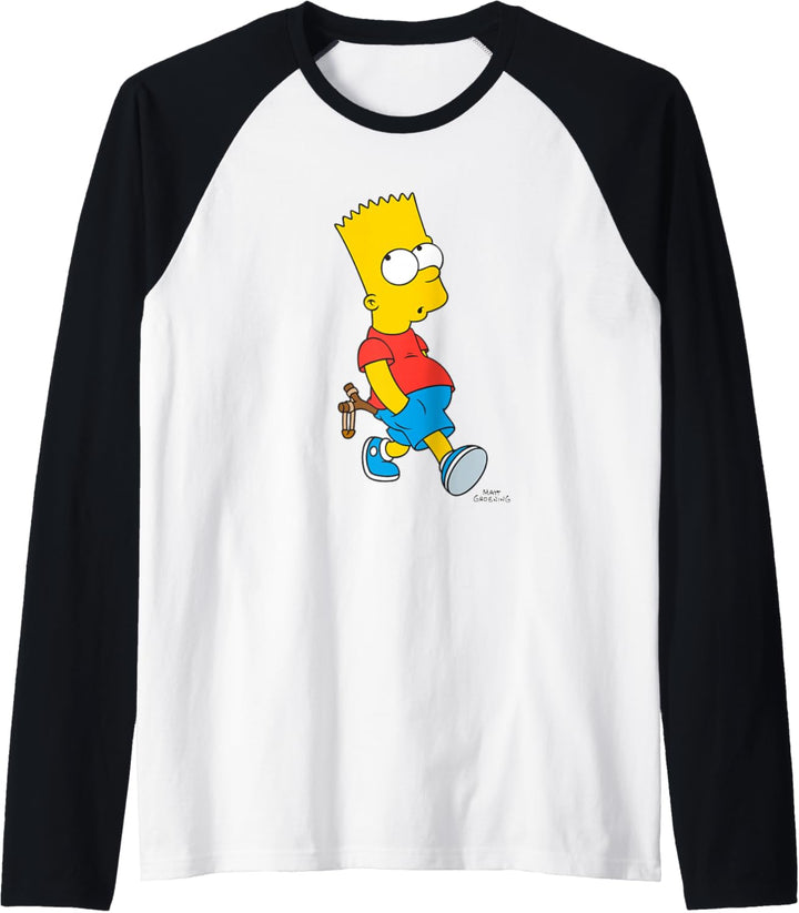 The Simpsons Bart Simpson With Slingshot Raglan