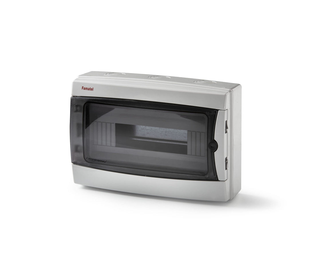 FAMATEL – Aufputzschrank Acqua IP65 | 12 Elemente | 217 x 307 x 105, Grau