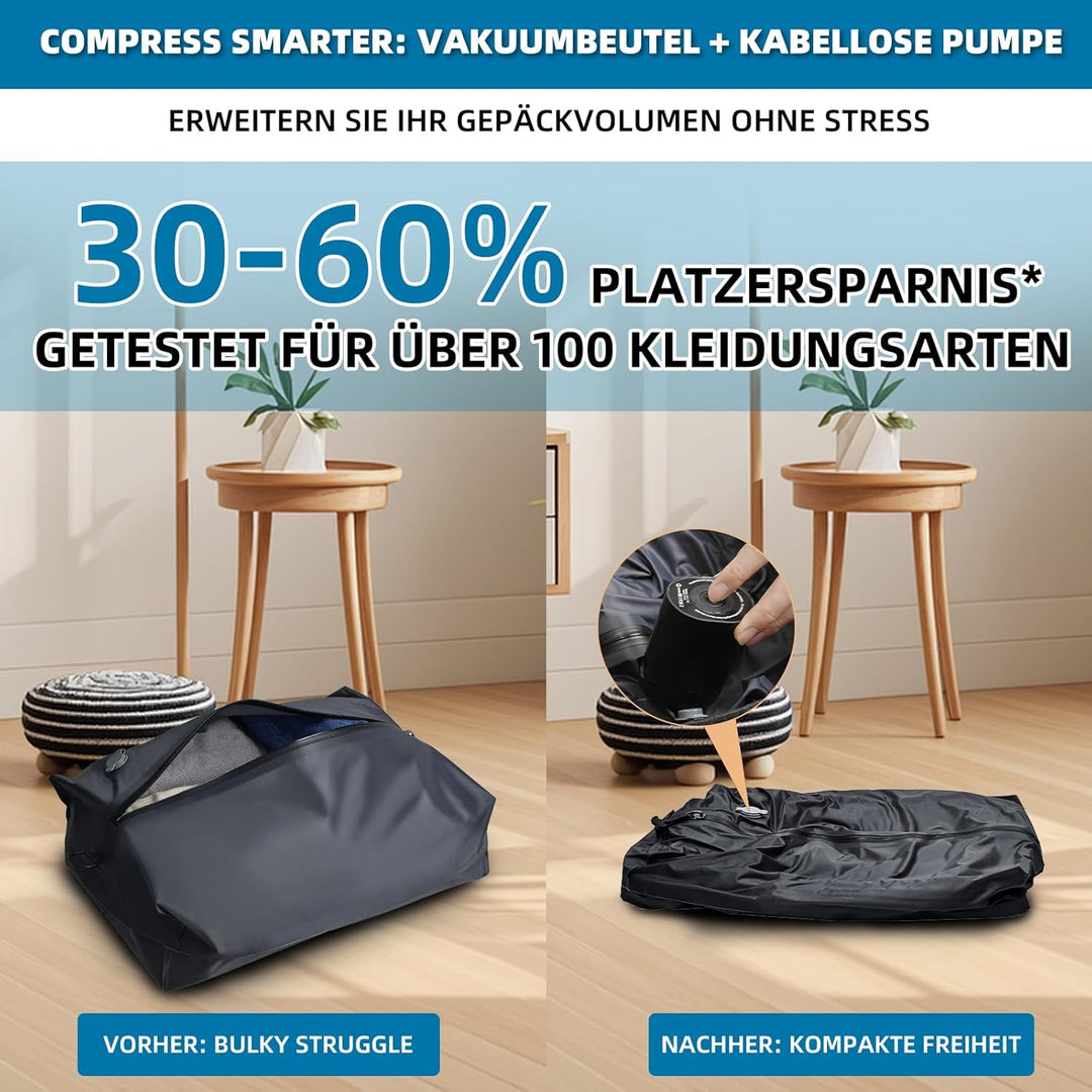 Handgepäck Rucksack Vakuum Laptop Backpack: 35L Laptop 17 Zoll Herren Flugzeug Erweiterbar Wasserabw