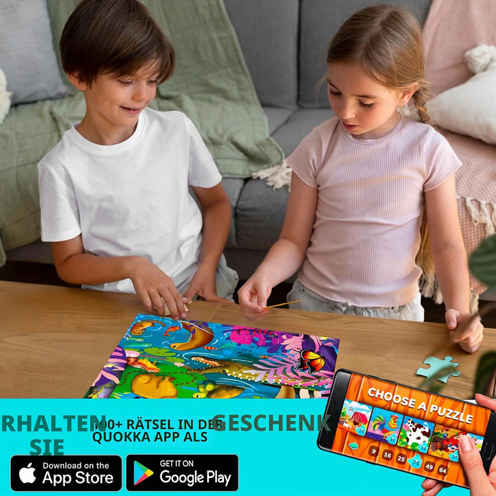 QUOKKA Puzzles für Kleinkinder 3-5 - 4 x 48 Teile Bodenpuzzles für Kinder im Alter von 3-4 Jahren -