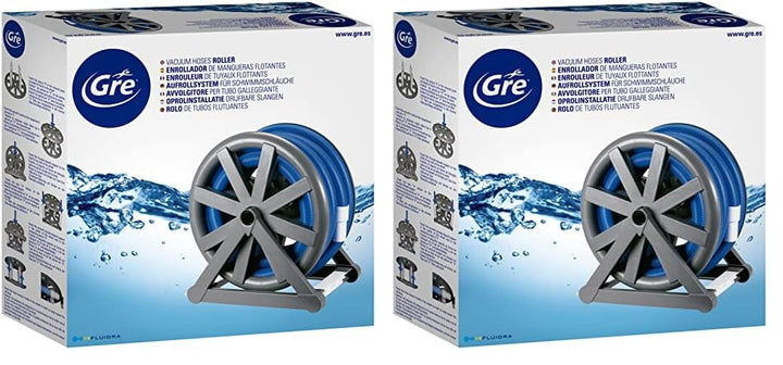 Gre 90165 - Aufroller für schwimmende Schläuche bis zu 15 m, graue Farbe (Packung mit 2) 64x38x64 cm