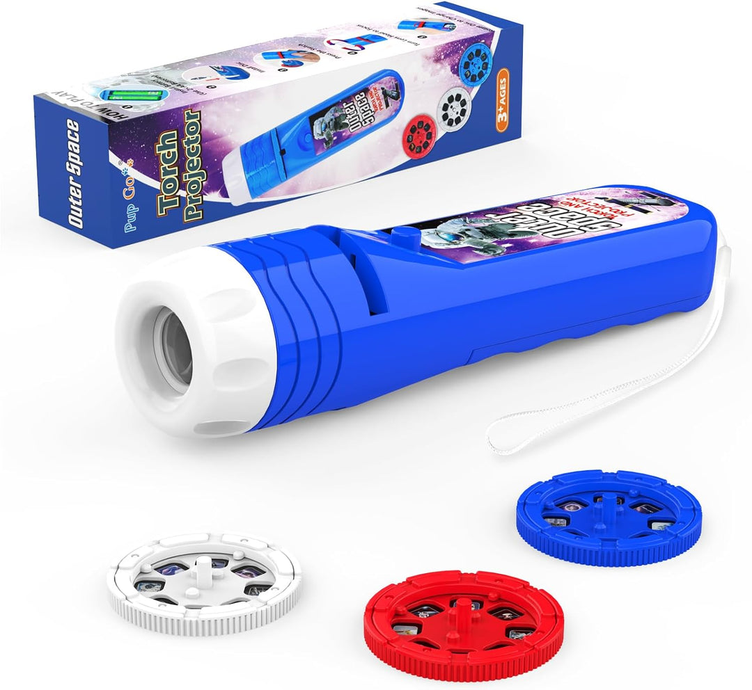 Pup Go 2er-Pack Dinosaurier & Weltraum Taschenlampe mit Projektor, 6 Disks und 48 Bildern, Dinosauri
