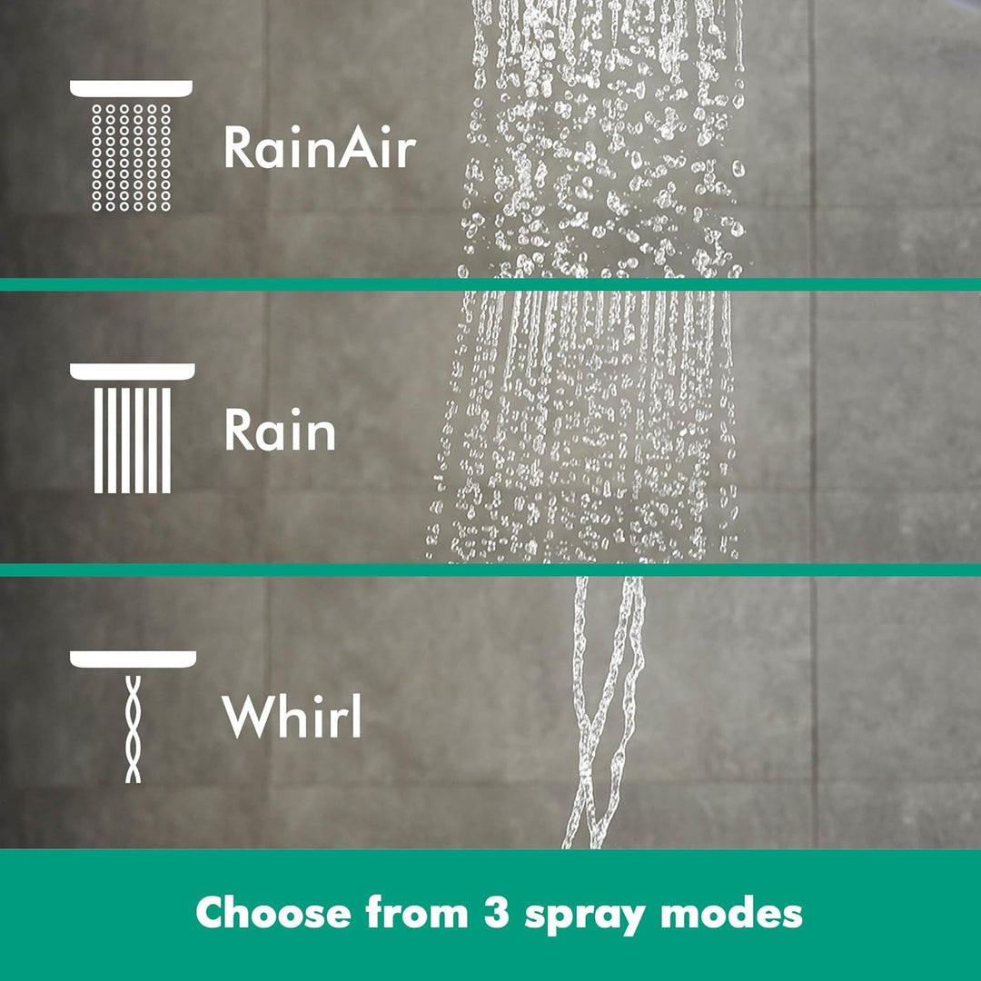 hansgrohe wassersparender Duschkopf Raindance Select S 120 (Regendusche, 3 Strahlarten), Brushed Bla