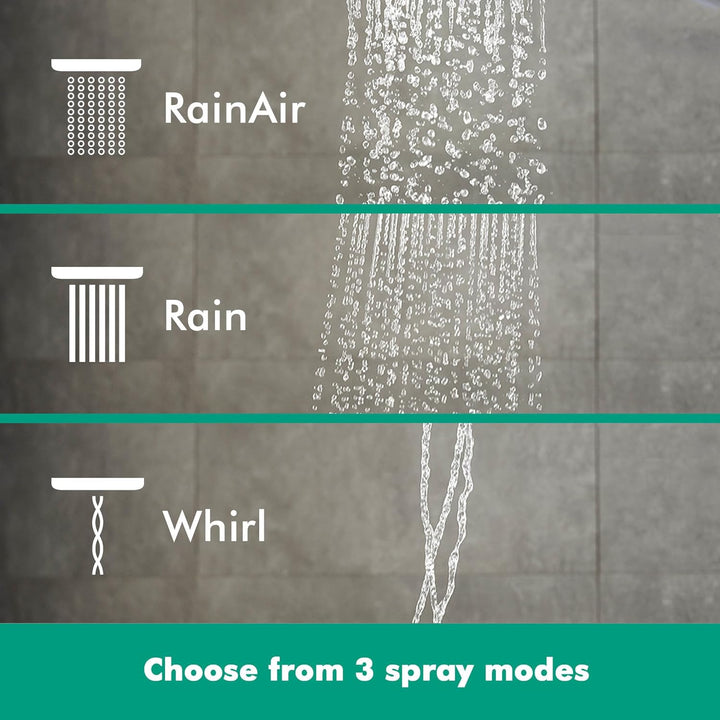 hansgrohe wassersparender Duschkopf Raindance Select S 120 (Regendusche, 3 Strahlarten), Brushed Bla