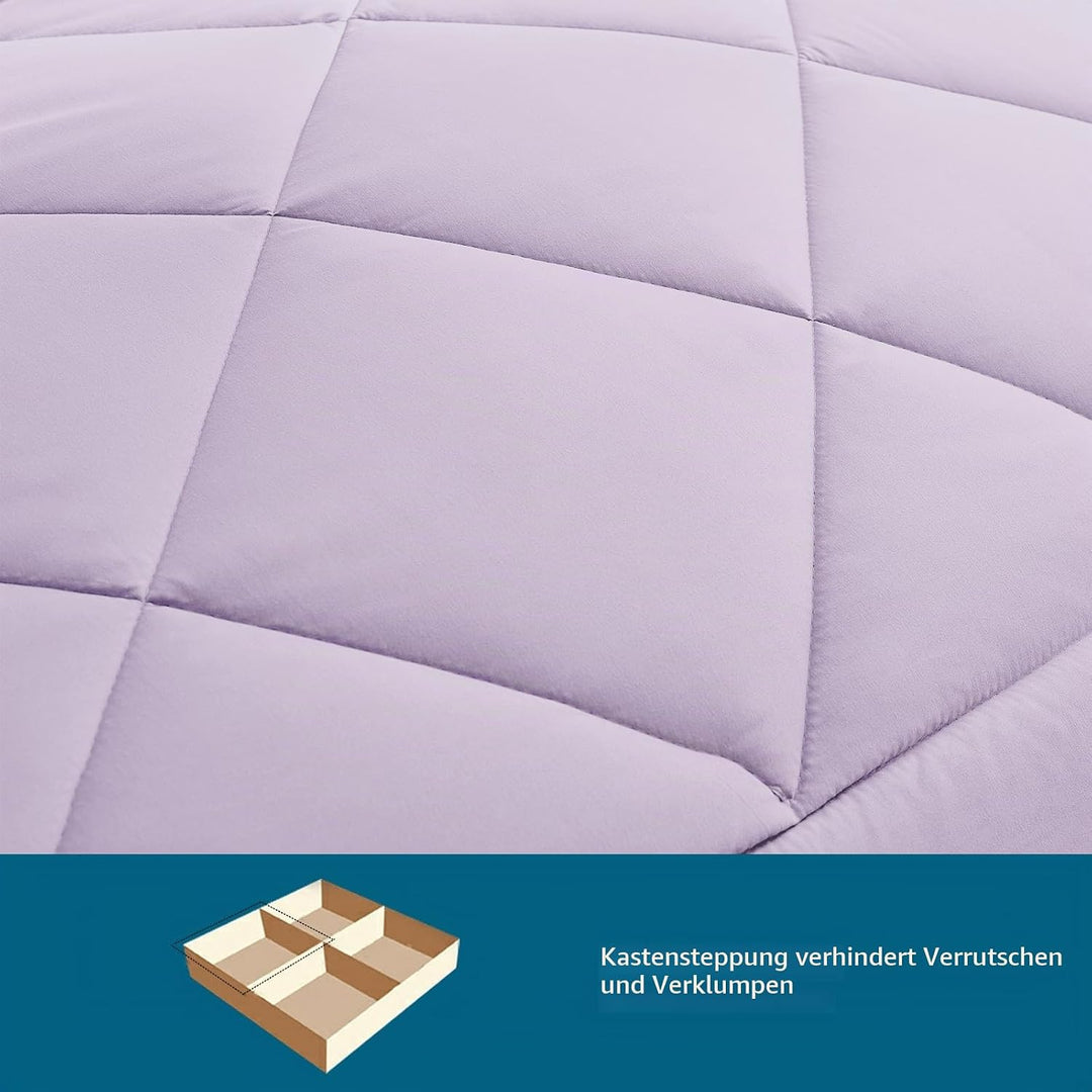 WAVVE Bettdecke 155x220 cm Ganzjahresdecke 4 Jahreszeiten, Steppdecke 300gsm Mikrofaser 155x220cm, S