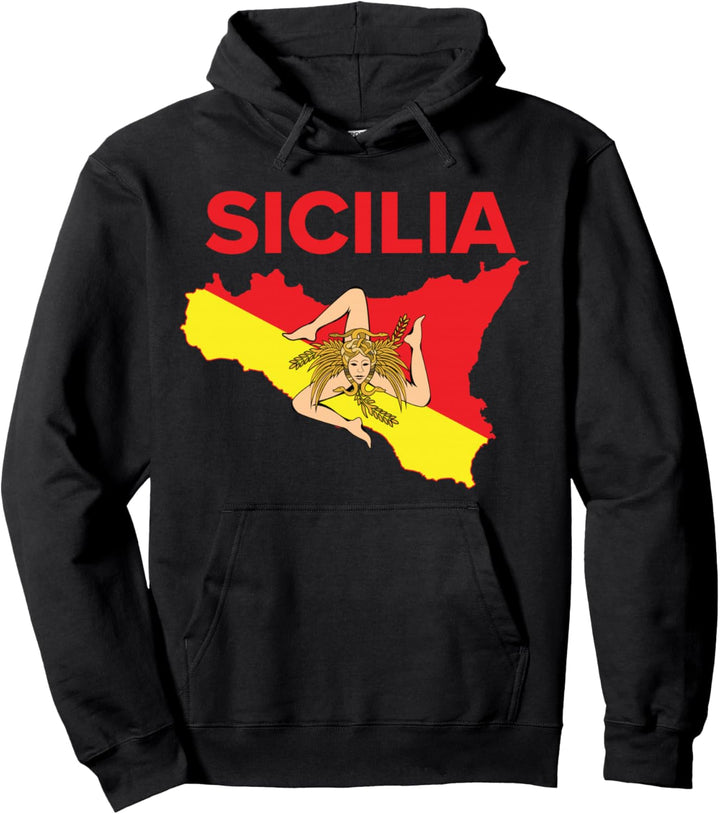 Sizilianischer Stolz - Karte von Sizilien Trinacria Kleidung Pullover Hoodie