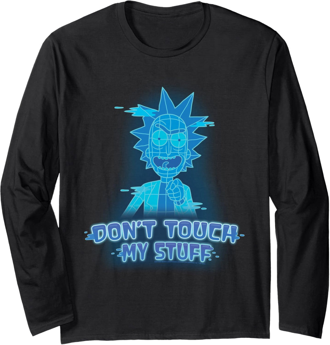 Rick and Morty Rick says Don't Touch My Stuff Langarmshirt