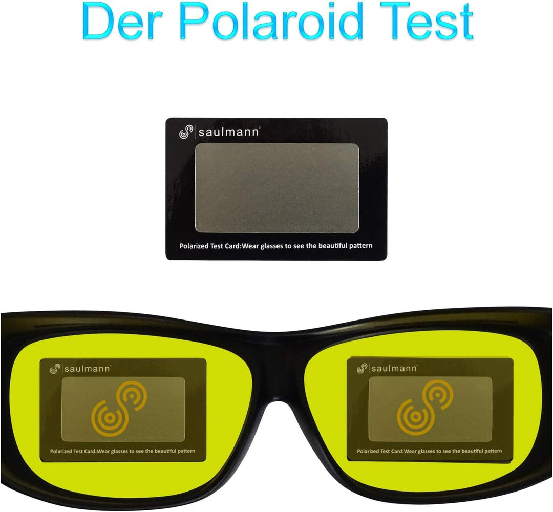 Saulmann® ✅ Polarisierte Unisex Überzieh Blendschutzbrille - Kontrast Outdoor- & Nacht Fahrbrille mi