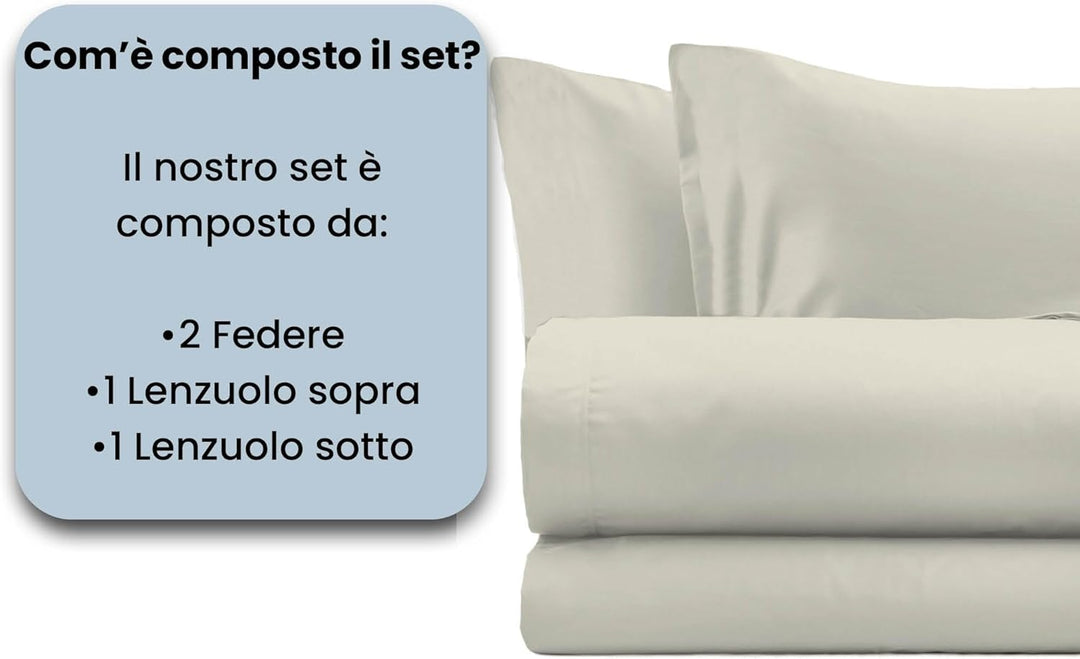 Italian Bed Linen Max Color Bettwäsche-Set, Creme, Doppelte, Creme