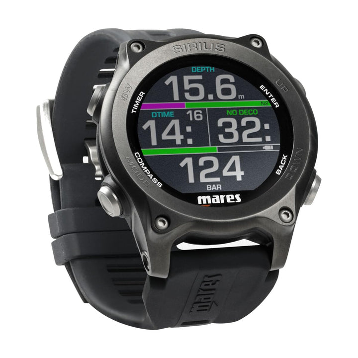 Mares Sirius Tauchcomputer im Armbanduhr-Format schwarz/schwarz, schwarz/schwarz