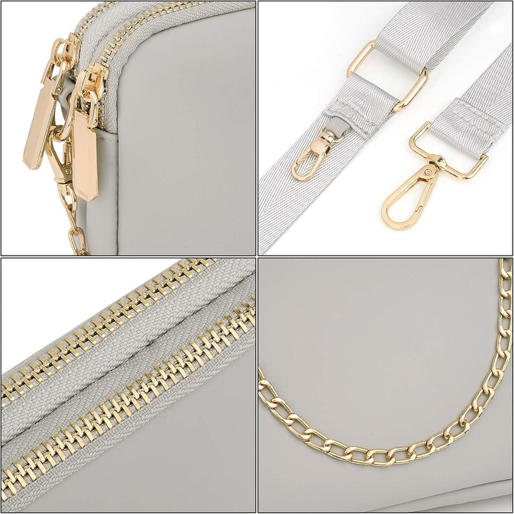 Umhängetasche Damen 3 in 1 Crossbody Bag Damen Breiter Gurt mit Münzbeutel Handtasche mit Abnehmbare
