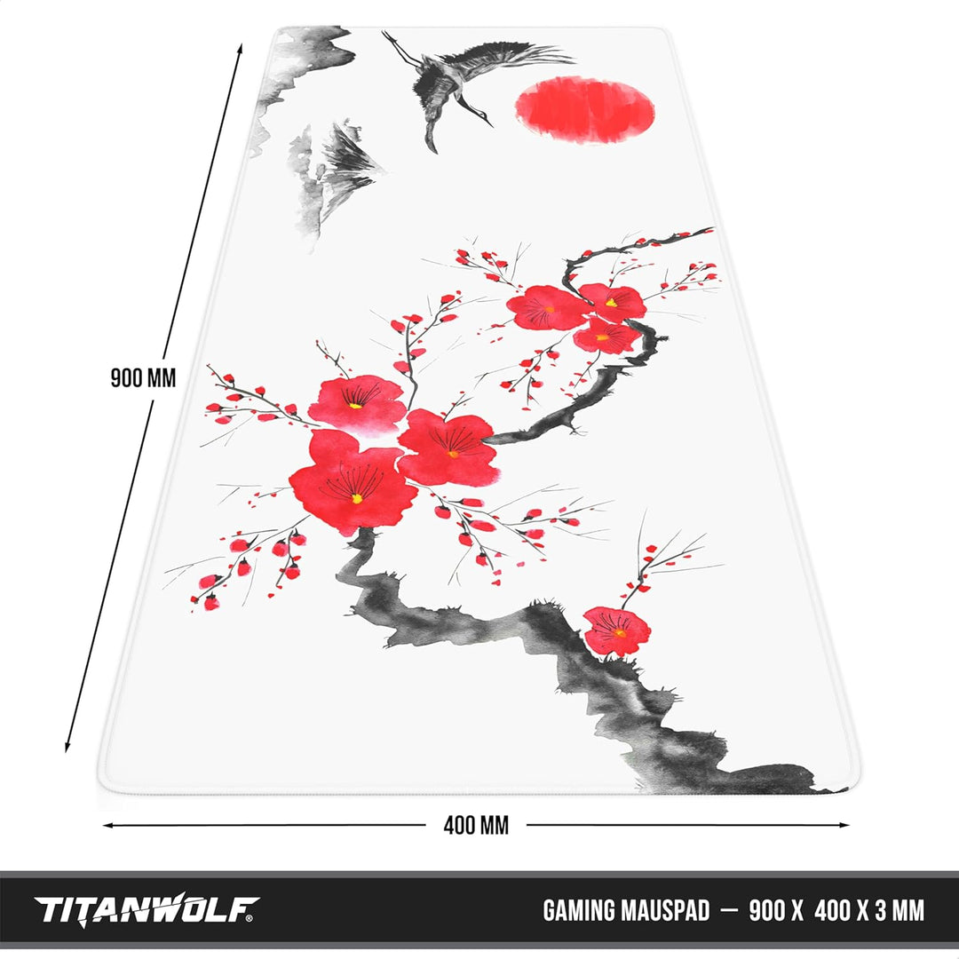 TITANWOLF - XXL Speed Gaming Mauspad 900 x 400mm - XXL Mousepad - Tischunterlage Large Size - verbes