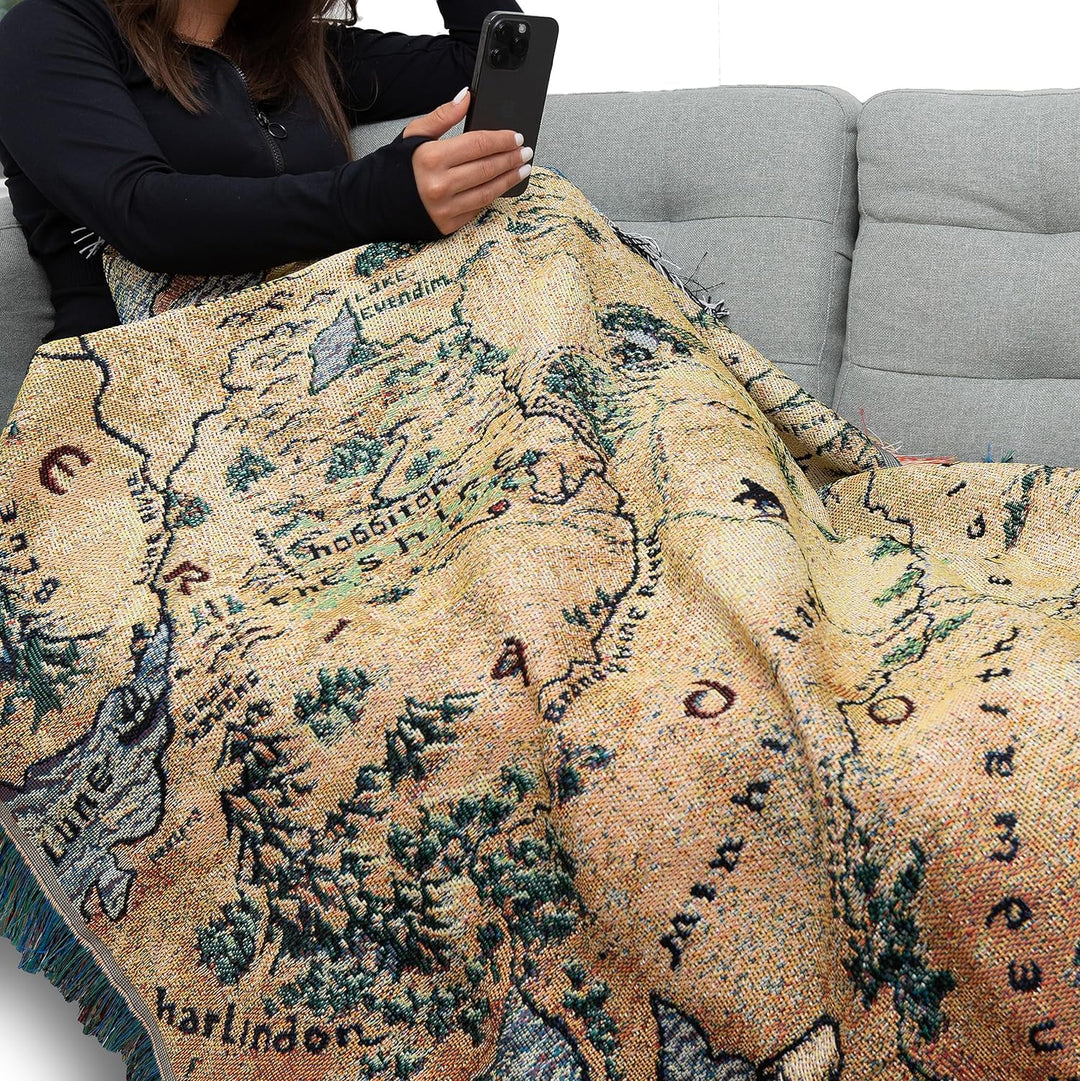 Northwest Herr der Ringe – Der Hobbit gewebte Tapisserie-Überwurfdecke, 121,9 x 152,4 cm, Mittelerde
