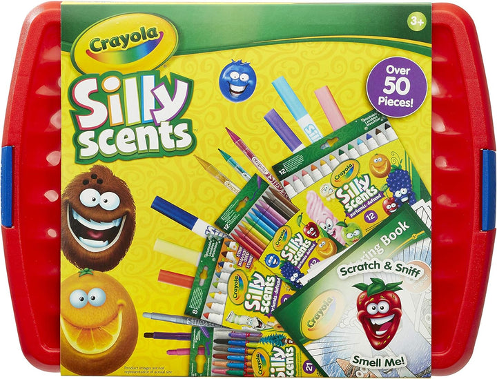 CRAYOLA Silly Scents Maldose – über 50 Duftstifte, Marker und Bleistifte (inkl. einem 64-seitigen Ma