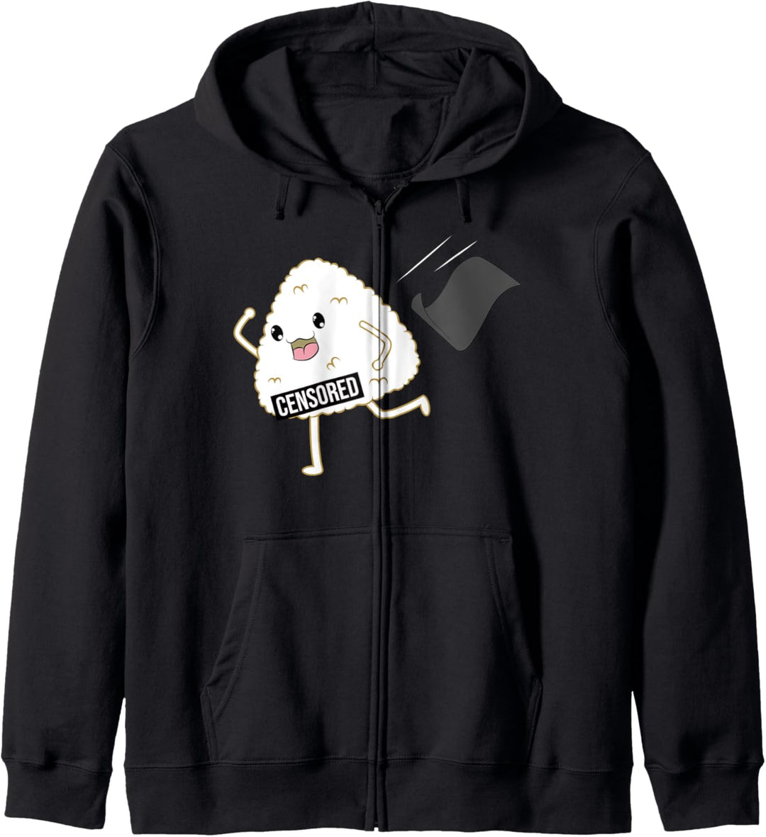 Censored Crazy Happy Onigiri Japanese Sushi Anime Kapuzenjacke