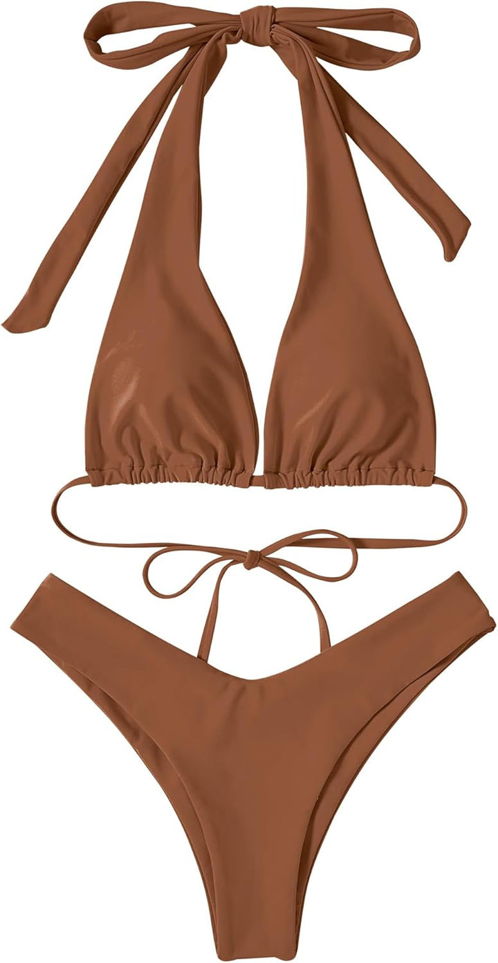 RXRXCOCO Sexy Brazilian Bikini Damen Set Triangel String Oberteil Bikini Set Tanga Bademode XL Kasta