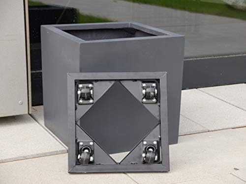Pflanzkübel für Rollen aus Fiberglas in anthrazit - Grösse (LxBxH): 60x60x60 cm, 60x60x60 cm