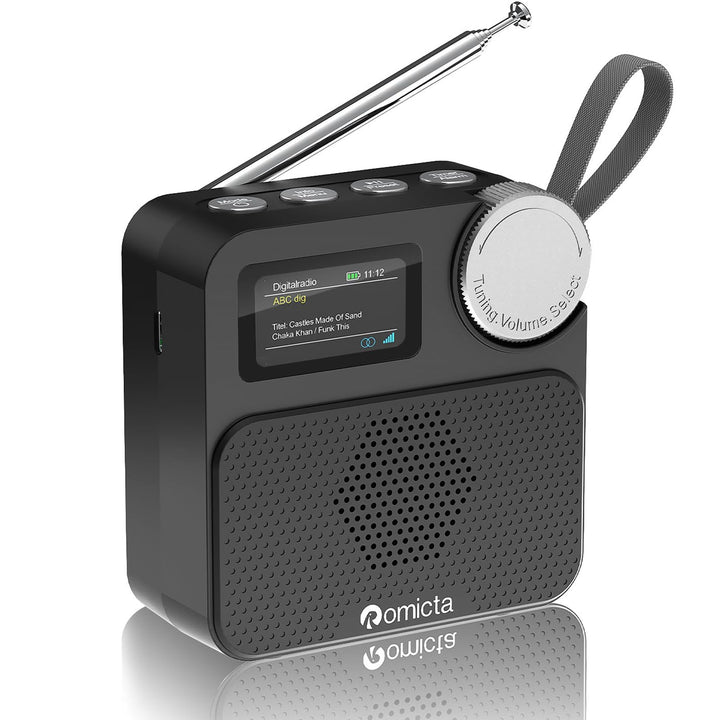 DAB/DAB+ Radio mit Bluetooth 5.0, tragbares Digitalradio mit UKW, Farbdisplay, MicroSD-Karten-Slot,