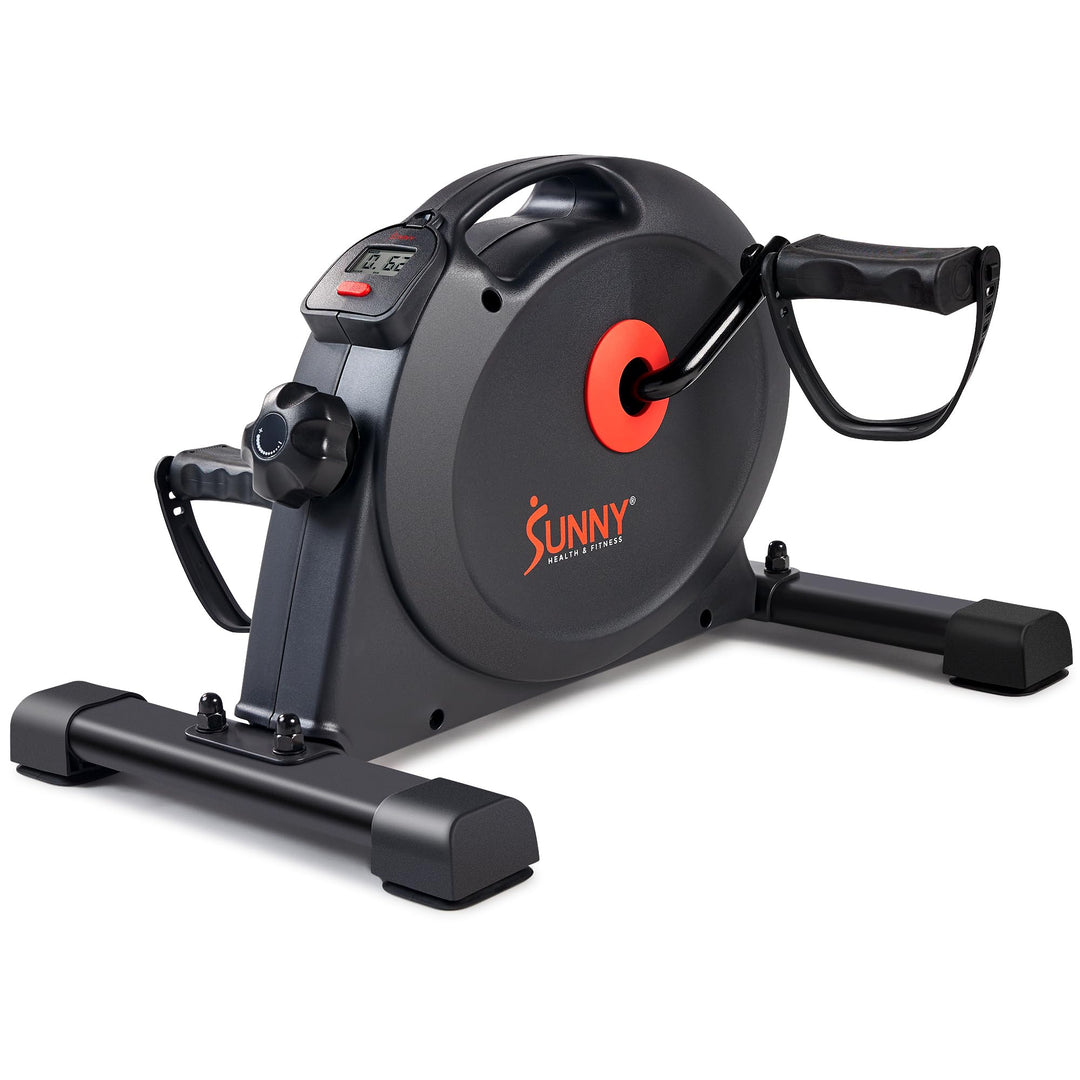 Sunny Health & Fitness Smart-Heimtrainer, Untertisch-Mini-Pedaltrainer mit Doppelfunktion für Senior