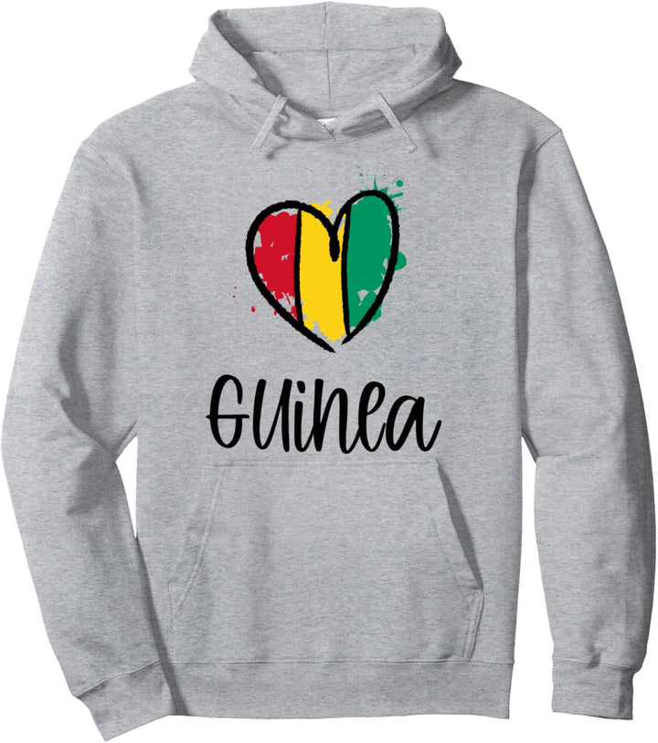 Guinea Heart Line Art Flag Cute Africa French Guinean Gift Pullover Hoodie