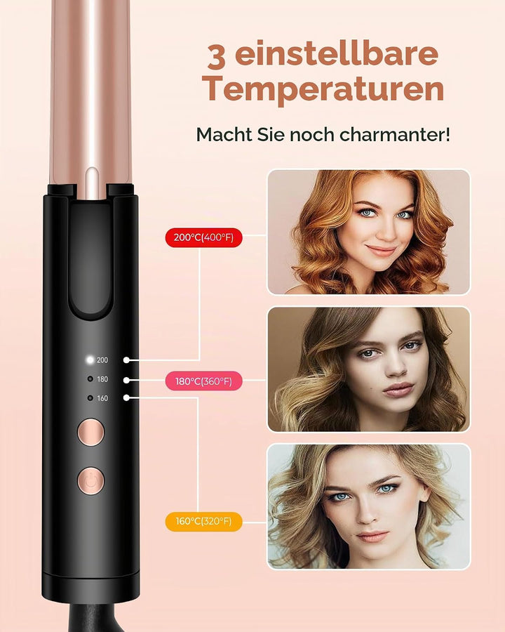 UKLISS Mini Lockenstab 25mm - Lockenstab Kurze Haare 160-200°C, Reise Mini Hair Curler für Kurze und