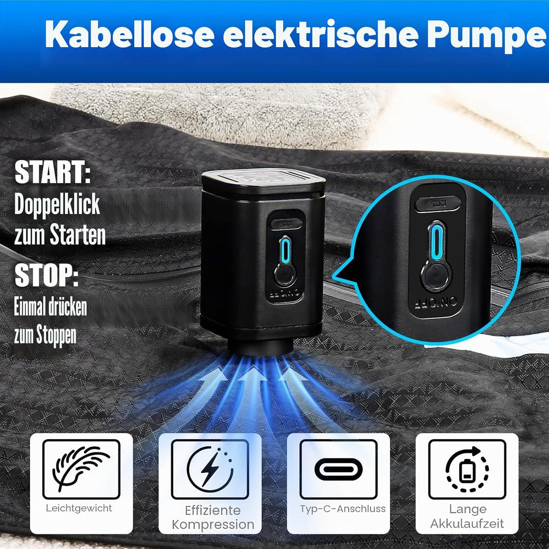 Vakuumbeutel für Kleidung Reise, Reise Vakuumbeutel mit Pumpe Kabelloser, Vacuum Bags for Clothing T
