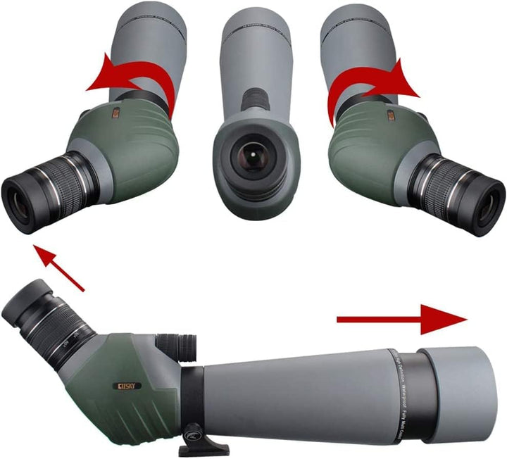 Gosky ED Spektiv mit Doppelter Fokussierung 20-60x 80mm mit Smartphone-Adapter, Spektive mit Extra G