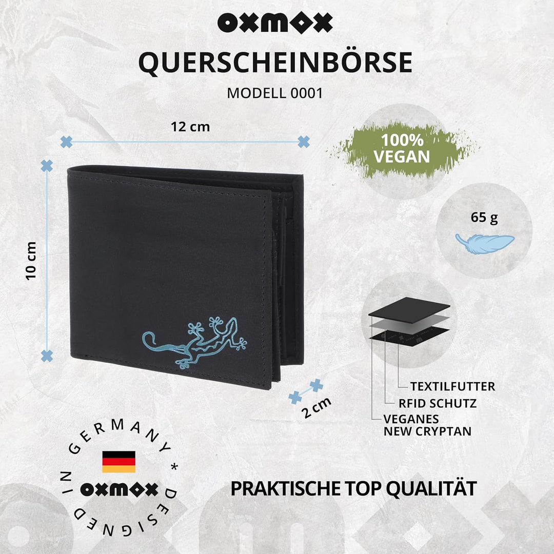 Oxmox Cryptan Querscheinbörse RFID 12 cm lizard