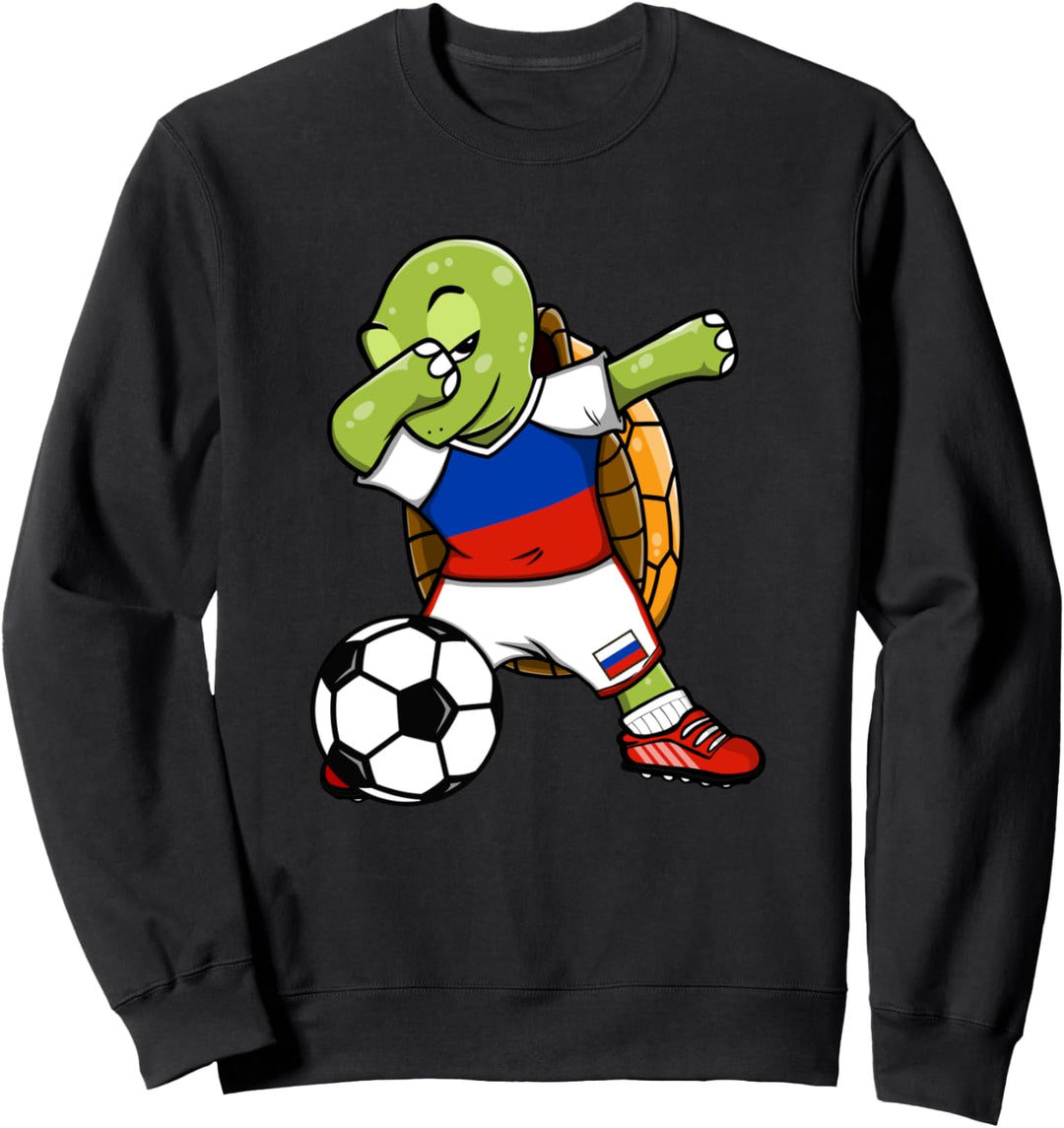 Dab Schildkröte Russland Fussball Mannschaft Russische Flagge Sweatshirt
