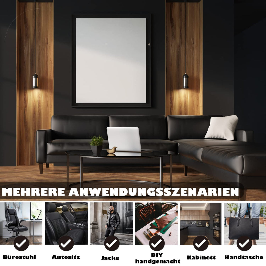 Kunstleder Selbstklebend 40 x 300cm Schwarz Selbstklebende PU-Folie,Möbel, Küchenschränke, Wand, Sof