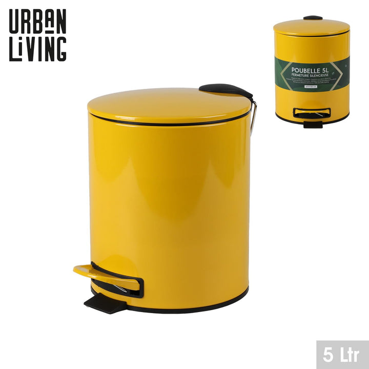 Urban Living 5 Liter Tret-Mülleimer Kosmetikeimer Tretmülleimer mit Absenkautomatik - herausnehmbare