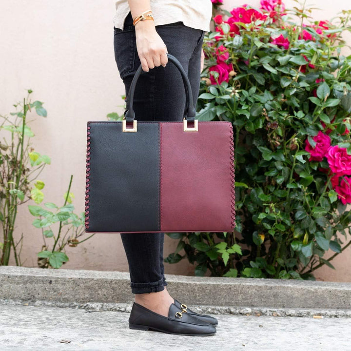 CRAZYCHIC - Damen Grosse Mehrfarbig Handtasche - Frauen Large Tote Shopper PU Leder - Schule Arbeit