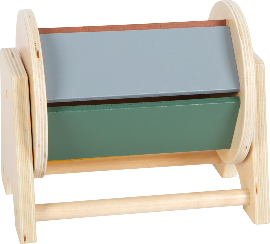 small Foot Montessori Drehtrommel aus FSC 100%-zertifiziertem Holz, Regenbogenrad mit 5 Farbflächen,