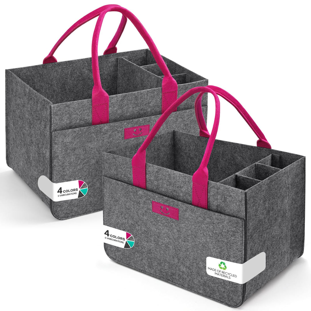 Filz Einkaufskörbe Filztasche 30L Einkaufskorb Faltbar Einkaufstasche mit Fächern, Filztasche Gross