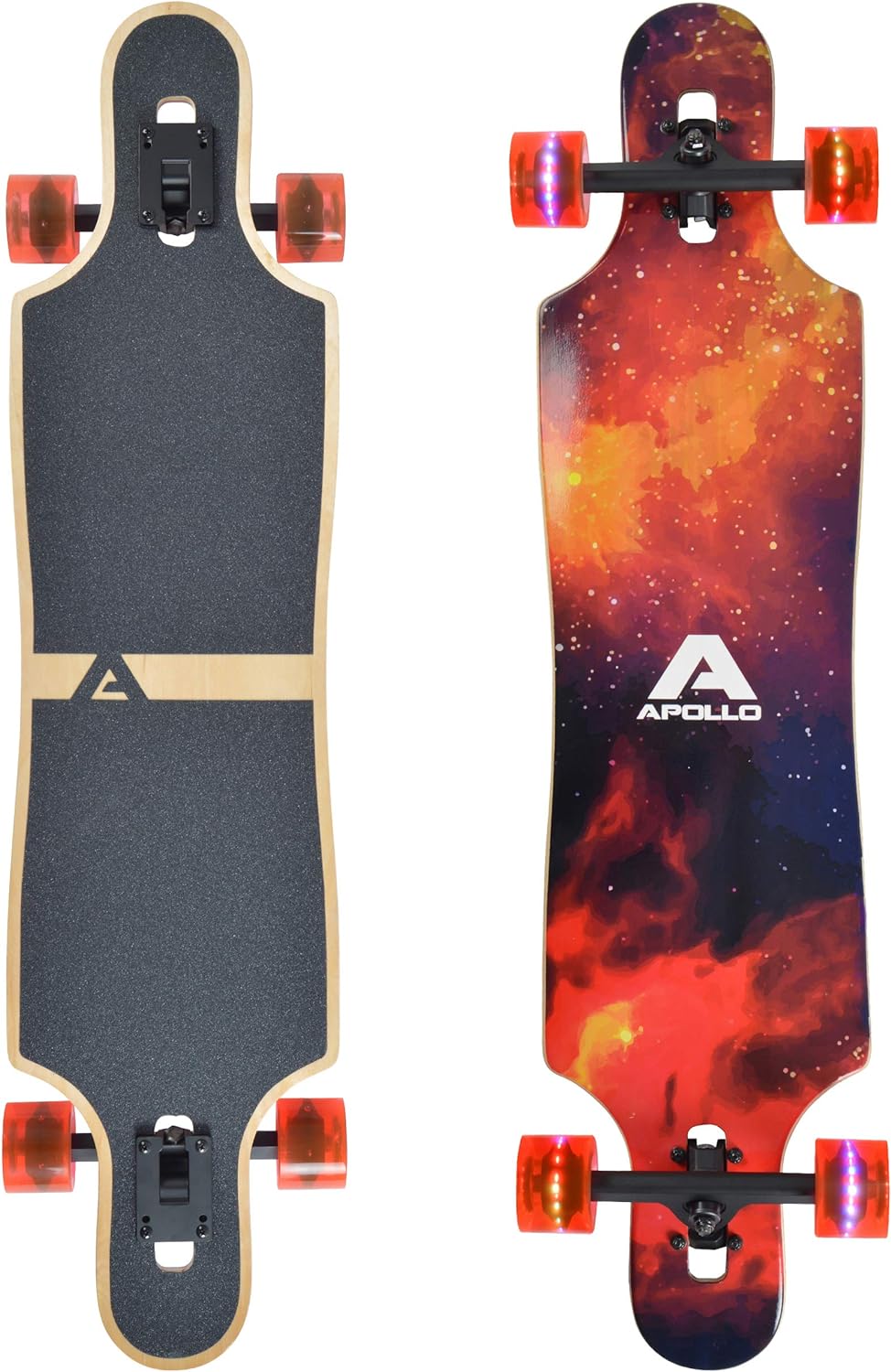 Apollo Longboard, Komplettboard mit High Speed ABEC Kugellagern, Drop Through, Freeride, Skaten, Cru