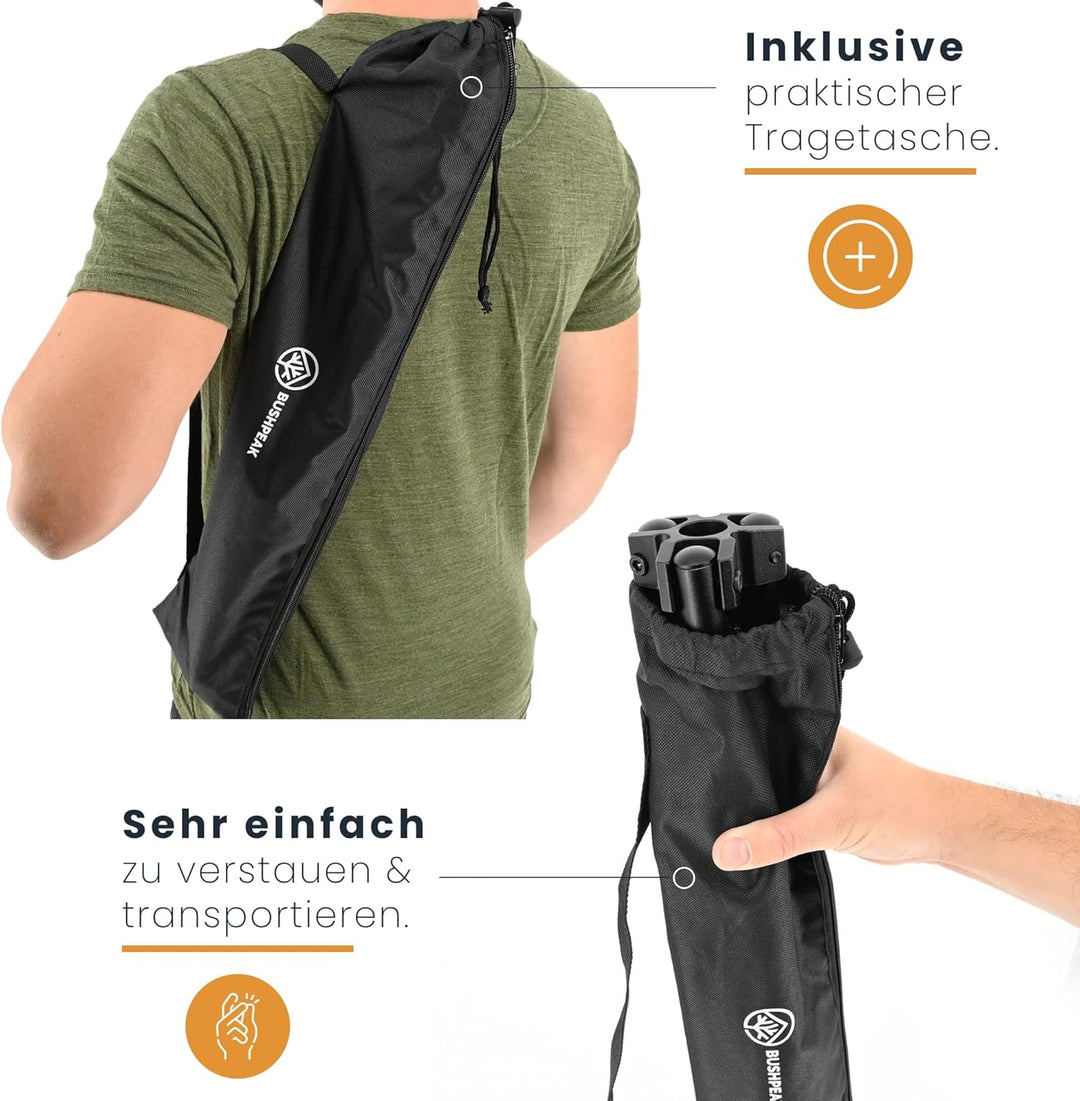 Grill Dreibein Camping Alustand Compact 124cm - Verstellbarer Schwenkgrill höhenverstellbar inklusiv