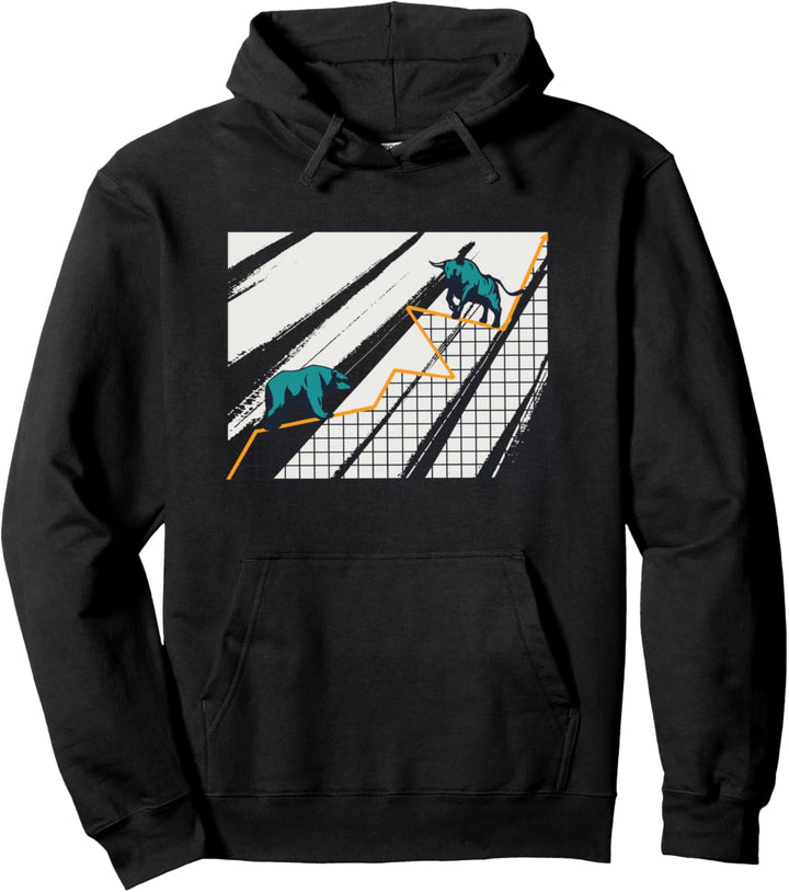 Geldanlage Bulle und Bär Motiv Investor Trader Geld Pullover Hoodie